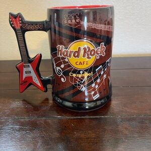 Hard Rock Cafe Cozumel Mug with Guitar Handle - Black, Brown, and Red